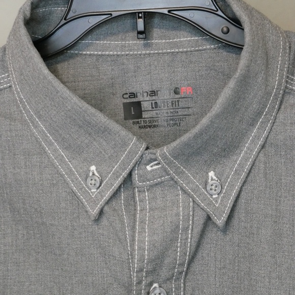 BNWT FLAME-RESISTANT CARHARTT LOOSE FIT LONG-SLEEVE BUTTON-FRONT SHIRT SIZE L - Picture 5 of 13